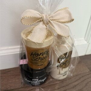 PINK Victoria's Secret Honey and charcoal body care set